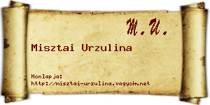 Misztai Urzulina névjegykártya